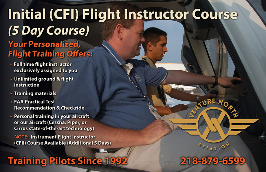 5 Day Accelerated CFI Course | Venture North Aviation, LLC
